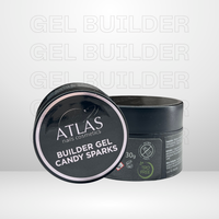 Atlas - Gel de Construction Candy Sparks – Rose Clair Pailleté 30gr - Sans TPO