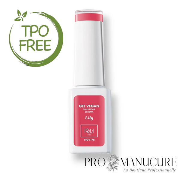 Gel Vegan 1944 Paris teinte Lily 7 ml sans HEMA Di-HEMA rouge framboise opaque NGV178
