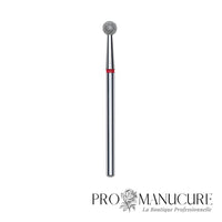 Fraise diamant Staleks Pro Expert FA01R040 boule rouge 4 mm grain doux pour cuticules manucure et pédicure professionnelle