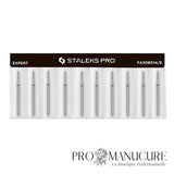 Pack - Embout diamant Staleks Pro Expert FA30B014/8 cylindre arrondi rounded cylinder bague bleue grain moyen diamètre 1,4 mm partie active 8 mm format ultra-fin pour précision polyvalente manucure russe combinée petits ongles
