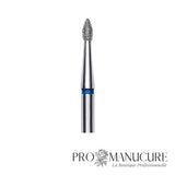 Embout diamant Staleks Pro Expert FA60B018/4 bourgeon pointu pointed bud bague bleue grain moyen diamètre 1,8 mm partie active 4 mm pour cuticules et sous l'ongle