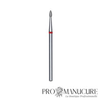 Embout diamant Staleks Pro Expert FA60R018/4 bourgeon pointu pointed bud bague rouge grain doux diamètre 1,8 mm partie active 4 mm pour cuticules peaux sensibles