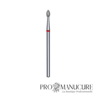 Embout diamant Staleks Pro Expert FA60R025/4.5 bourgeon pointu pointed bud bague rouge grain doux diamètre 2,5 mm partie active 4,5 mm format compact pour soulèvement cuticules délicat ongles fragiles débutantes