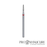 Embout diamant Staleks Pro Expert FA70R018/8 cône tronqué frustum bague rouge grain doux diamètre 1,8 mm partie active 8 mm format compact pour soulèvement cuticules délicat ongles fragiles débutantes