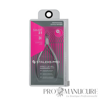 Pince à cuticule Staleks Pro Smart 31 NS-31-3 lame 3mm tranchants droits inclinés poignées courtes arrondies manucure professionnelle zones latérales
