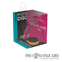 Pack - Disque pédicure Pododisc allongé Staleks Pro Expert PDLset-15 taille S 15mm acier inoxydable tige 37mm avec limes jetables 180 grit