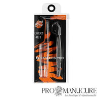 Pack - Pince à cils Staleks Pro Expert 40 Type 1 TE-40/1 Curved L-Shaped angle 50° longueur 110 mm acier 40X13 traité sous vide pour extension cils volume russe professionnel
