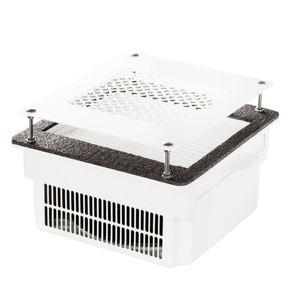 TERI 800 - Aspirateur Ongles Encastrable - 100W Réels - Garantie 5 Ans - Blanc & Grille Blanche