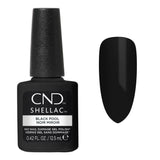 Couleur CND Shellac Black Pool – noir profond opaque avec flacon 12,5 ml
