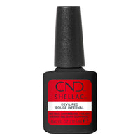 Flacon de vernis semi-permanent professionnel CND Shellac Devil Red 12,5 ml Sans TPO