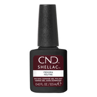 Flacon CND Shellac Fedora 12,5 ml, vernis semi-permanent bordeaux brun très foncé Sans TPO