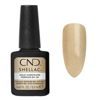 Flacon CND Shellac Gold Hardware 12,5 ml avec nuancier doré champagne métallisé