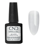 Nuancier CND Shellac Ice Vapor – blanc glacé scintillant et irisé