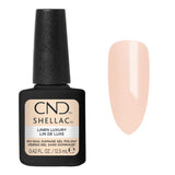 CND Shellac Linen Luxury – flacon 12,5 ml et nuancier beige ivoire nude