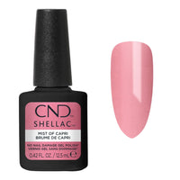 Vernis semi-permanent CND Shellac Mist of Capri rose corail nacré 12,5 ml avec aperçu de la couleur