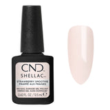 CND Shellac Strawberry Smoothie rose poudré nacré avec aperçu de la teinte