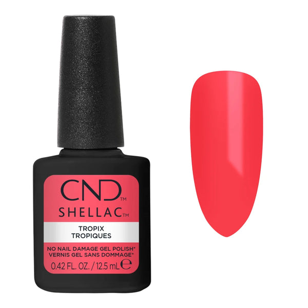 CND Shellac Tropix – nuancier rose corail vif aux nuances chaudes