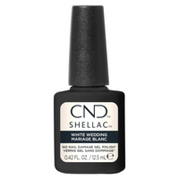 Flacon CND Shellac White Wedding 12,5 ml, vernis semi-permanent blanc nacré sans TPO