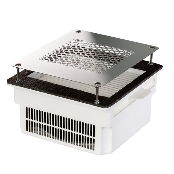 TERI 800 - Aspirateur Ongles Encastrable - 100W Réels - Garantie 5 Ans - Blanc & Grille Silver