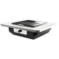 Aspirateur à ongles encastrable TERI Brillant 111W noir avec grille noire, vue de trois quarts