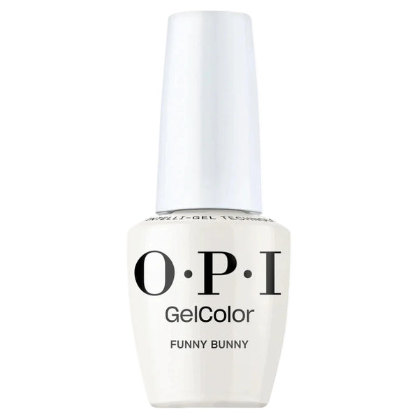 Vernis semi-permanent OPI GelColor Funny Bunny blanc laiteux